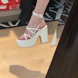 Elegant White Platform Heels
